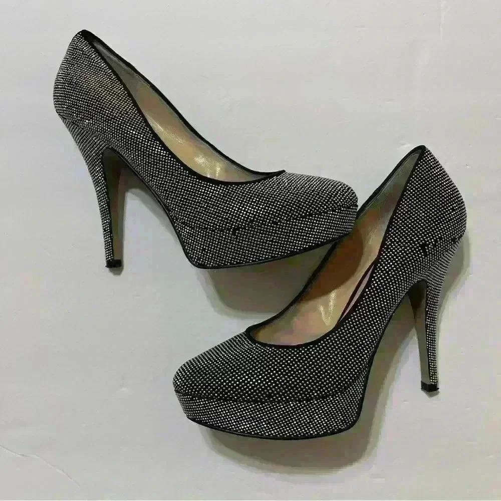 Enzo Angiolini Women Silver Elegant Metallic Platform Pump Heels 10M - Picture 4 of 12